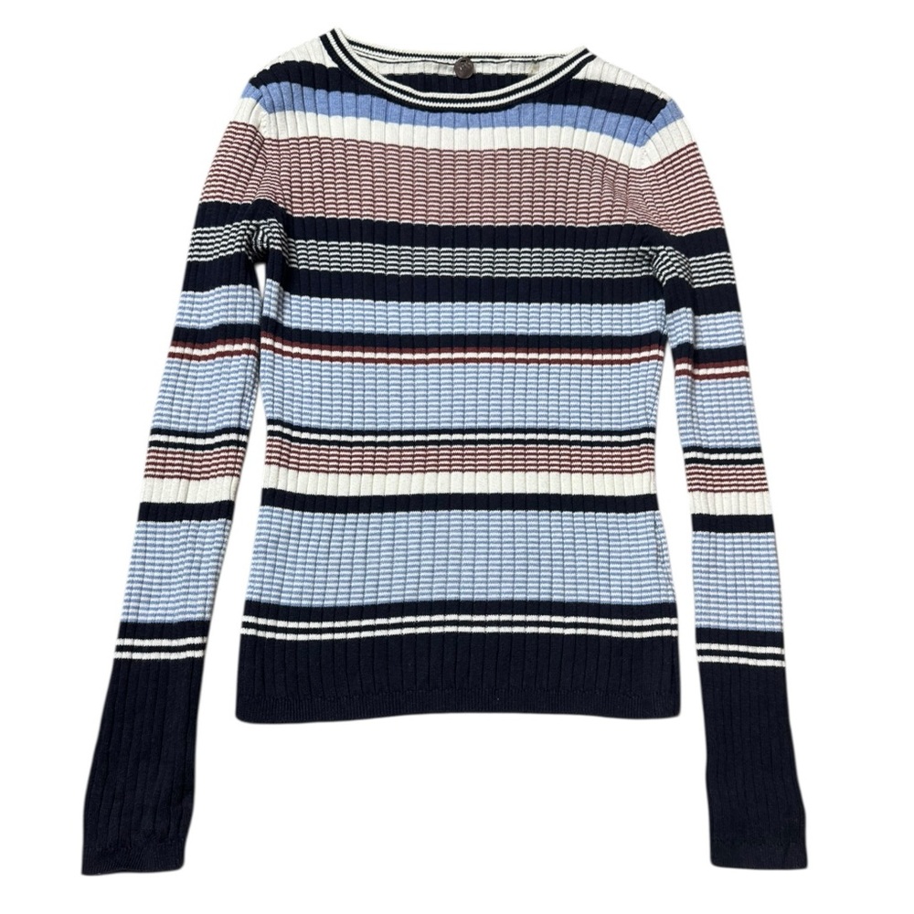 Margaret O’Leary Ribbed Striped Cotton Sweater size S
